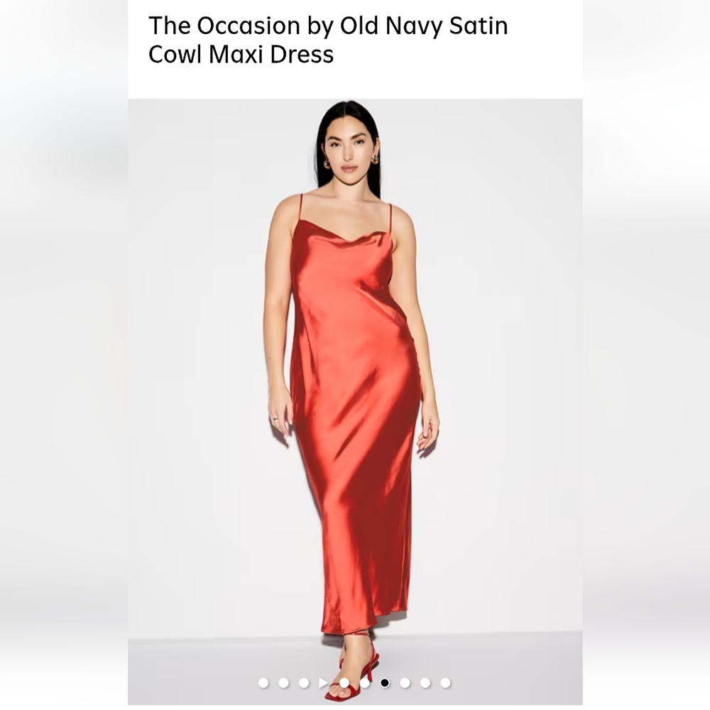 NWT Old Navy Satin Cowl Neck Maxi Dress Coral